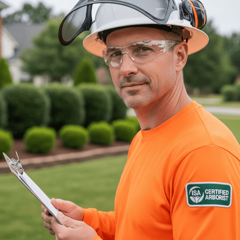 Certified arborist providing tree care services